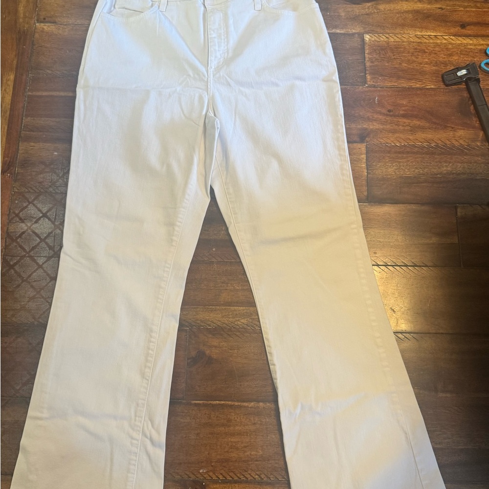 Not Your Daughters Jeans Women White, Lift Tuck Technology Size 14 Flare Bottom